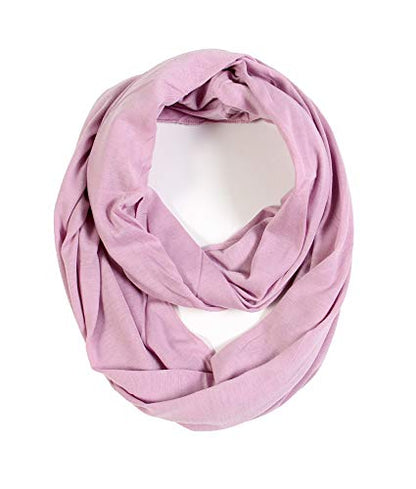 Super Soft Cotton Blend Lightweight Solid Color Multi Loop Infinity Scarves - color: Lavender