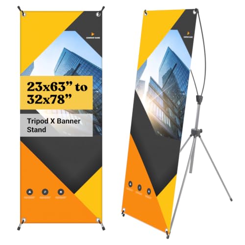 T-SIGN Tripod X Banner Stands - Adjustable 23”x63” to 32”x78” Banner Holder - size: 1 Pack