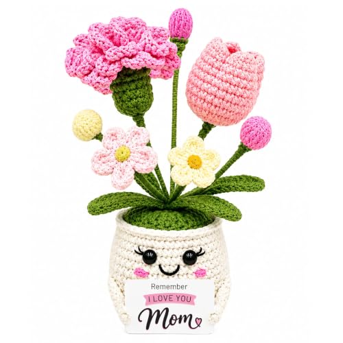 Cute Crochet Flower Gifts for Mom, Remember I Love You Mom Birthday Gifts - color: Mom