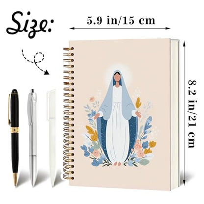 Christian Notebook Journal - Virgin Mary Christian Gifts for Women, Inspirational Bible Journal Notebooks for Note Taking, Bible Study, Prayer & Church Notes, A5 Spiral Notebook (Virgin Mary-Beige) - color: Virgin Mary-Beige
