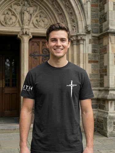 Christian Shirts for Men Religious Cross Shirt Faith Graphic Tees - color: Darkgrey1, size: 3X-Large