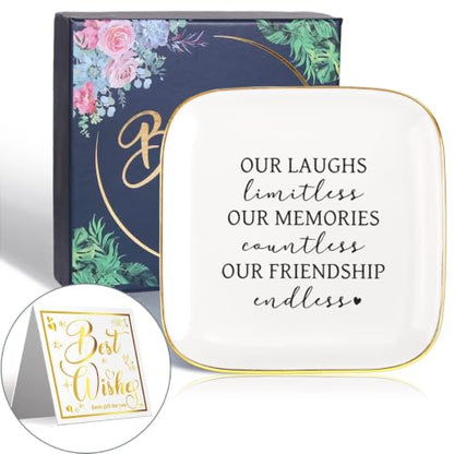 Friendship Quotes Trinket Dish Jewelry Plate,Friendship Gifts for Women - style: Rustic