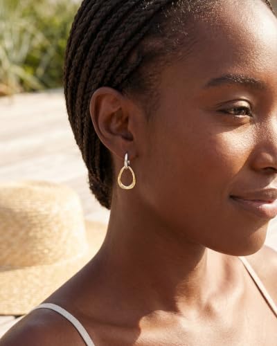MUMREUES 14K Gold Earrings for Women Trendy Double Hoop Dangle Earrings - color: Sage & Two Tone
