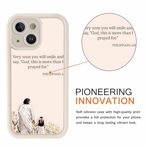 for iPhone 15 6.1'' Cute Jesus Girl Phone Case - color: White- Jesus Prayed For, size: iPhone 15