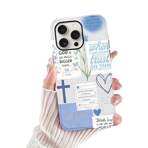 Cute Blue Jesus Christian Phone Case for iPhone 15 Pro Max 6.7'' - color: Blue, size: iPhone 15 Pro Max