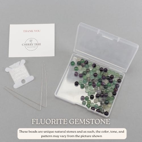 Cherry Tree Collection 100PCS 6mm Fluorite Round Bead Craft Kit - color: fluorite, size: 6mm