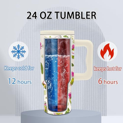 Pickle Gifts Tumbler 24oz Pickle Tumbler with Handle & Straw, Leak-proof - color: Pickle1