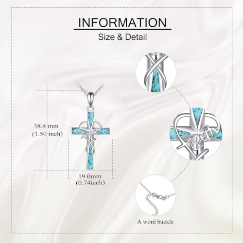 Cross Necklace Origami/Wooden/Caravaca/Faith Pendant Necklace Christian Religious Catholic Cross Jewelry Gift for Women Men - color: Faith Cross