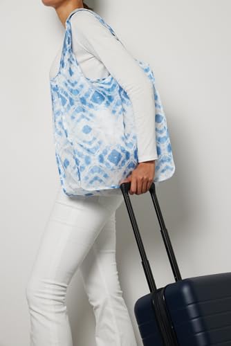 Pure Sage Reusable Grocery Bag - Stylish Shopping Bags for Groceries - Foldable Tote Bag - color: Indigo 3 Medium