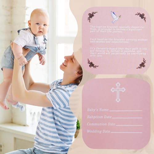 Baby Baptism Bracelet with Cross - Baptism Gifts for Girl
