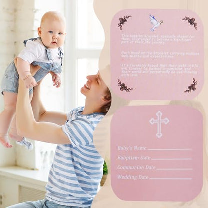 Baby Baptism Bracelet with Cross - Baptism Gifts for Girl