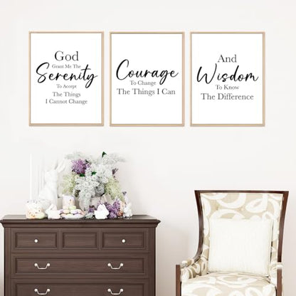 Ybqhd Unframed Serenity Prayer Wall Art Christian Scripture Prints Set of 3