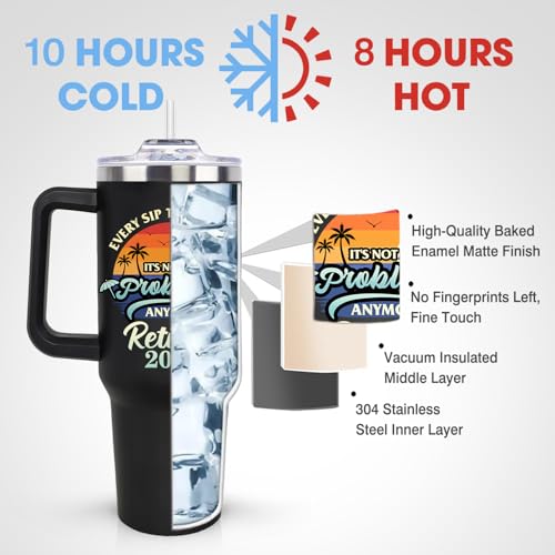 Retirement Gifts for Men Woman 2026 - Funny Retirement Tumbler 40oz, Retired Gift for Women Men Coworkers Boss From Colleague Friend Family, Goodbye/Going Away/Farewell Gifts Coffee Tumbler Cup - color: Retired 2025