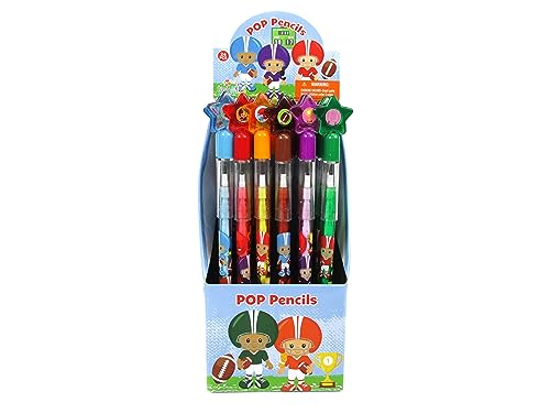 TINYMILLS 24 Pcs Football Stackable Push Pencil Assortment with Eraser for Party Favors Goodie Bag Stuffers VBS Classroom Rewards Pinata Fillers Carnival Prize Sports Football Team Party