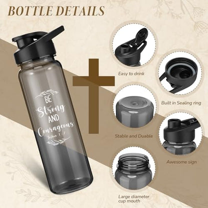 Skylety 10 Pcs Church Gifts Bulk Water Bottle Religious Inspirational Bible Verse Plastic Leak Proof 24 oz Bottles for Church Sunday School Teacher(Bible) - style: Bible