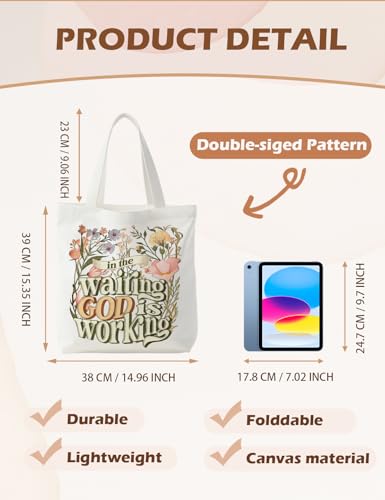 Bible Bags for Women, Christian Tote Bag, Gifts for Christian Women - color: Retro Floral