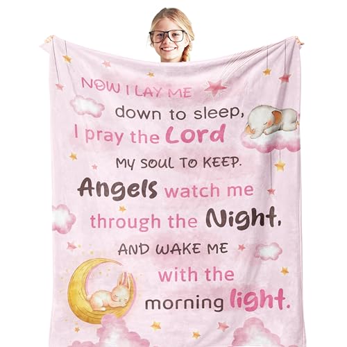 Nicetous Baptism Gifts for Girl, Christening Gifts for Girl Blanket 50x40in