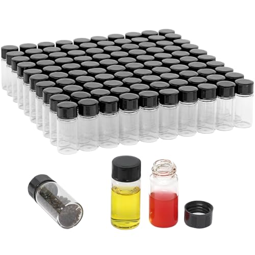 5ml Clear Glass Screw Cap Vials 100pcs Small Bottle - size: 5ml 100pcs