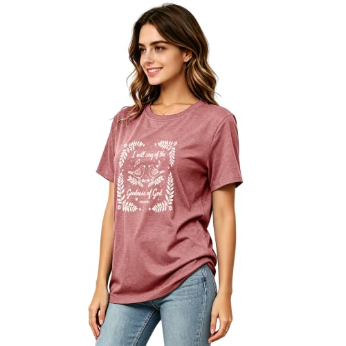 Christian Shirts for Women Religious Bible Verse Faith Tee - color: Pink, size: X-Large