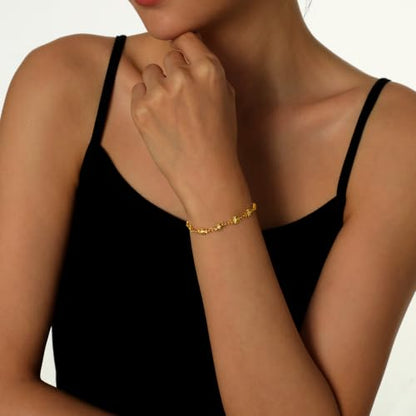 Cicy Bell Cross Bracelets For Women 24k Gold Plated Cubic Zirconia Bracelet - color: Gold-A