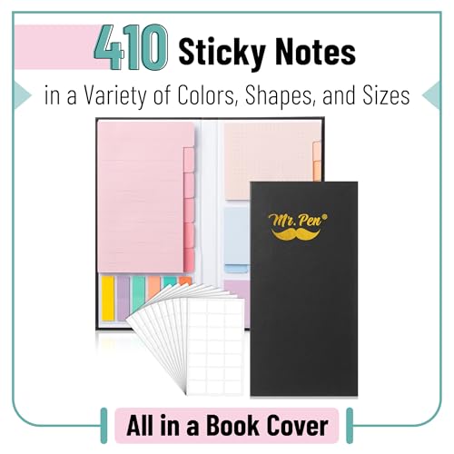 Mr. Pen- Sticky Notes Set, 820 Pack, Ruled - color: Pastel Macaron, size: 1 Set (Pack of 2)