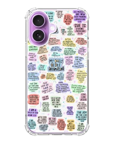 Bible Verses Phone Case Compatible with iPhone 17, Affirmation Quotes Aesthetic Phone Cover for iPhone 17 - color: Affirmation Quotes