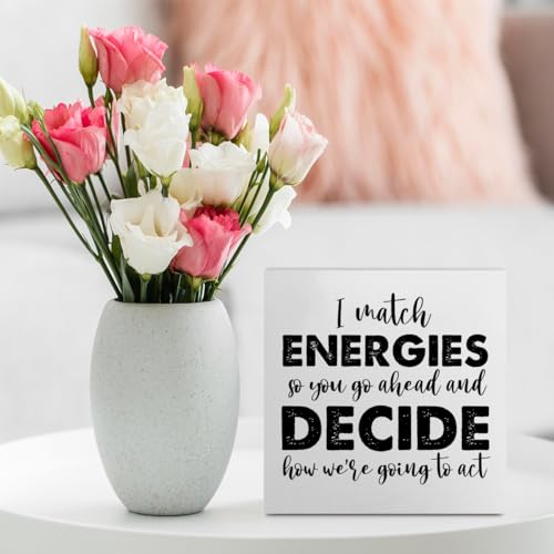 Inspirational Office Desk Decor Motivational White Wooden Box Sign - color: White0374