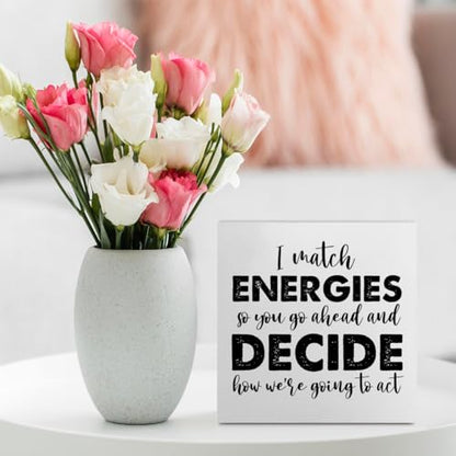 Inspirational Office Desk Decor Motivational White Wooden Box Sign - color: White0374