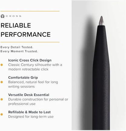 Cross Click Classic Black Selectip Ballpoint Pen,Black ink - color: Black