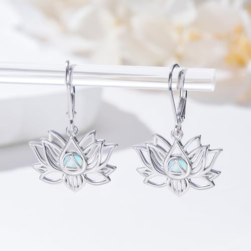Mountain Mustard Seed Earrings for Women 925 Sterling Silver Lotus/Cross Dangle Drop Earring Christian Jewelry Outdoor Birthday Graduation Gifts - style: AA Lotus
