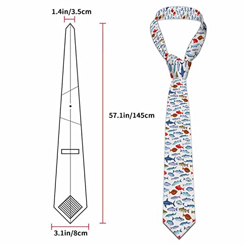 Men's Ties Novelty Tie Necktie for Men Teen Boys Multicolor Tie Party Holiday Thanksgiving Christmas - color: Fish Set
