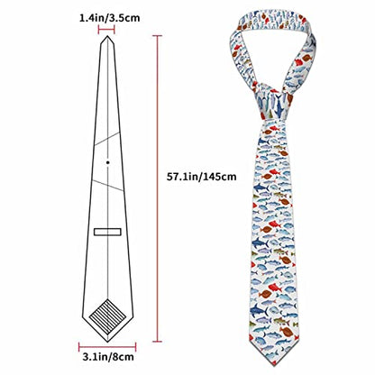 Men's Ties Novelty Tie Necktie for Men Teen Boys Multicolor Tie Party Holiday Thanksgiving Christmas - color: Fish Set