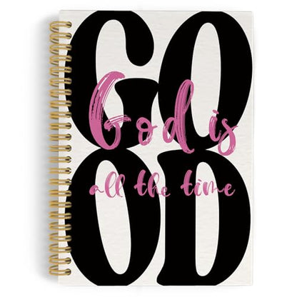 YLZlhb Christian Spiral Notebook Journal, Bible Verse God Is Good All the Time Notebooks for Note Taking, Christian Gifts for Women, Preppy Religious Hardcover Spiral Journal 5.5x8.3 Inches - color: god