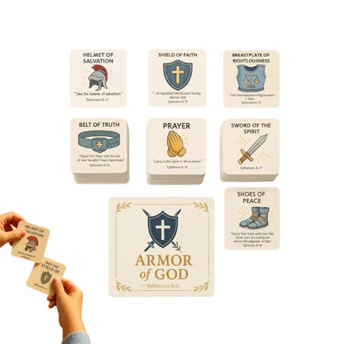 Armor of God Bible Memory Matching Cards – Christian Educational Religious Game for Vacation Bible School, Sunday School, Classroom Activities, Family Fellowship Supplies