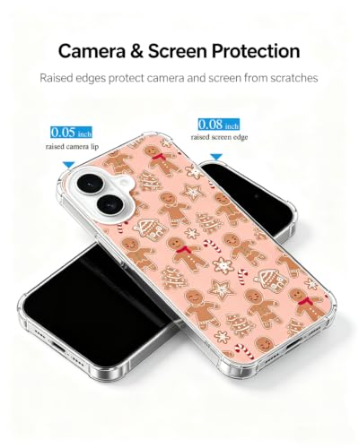 Christmas Gingerbread Phone Case Compatible with iPhone 17, Cute Winter Festive Phone Cover for iPhone 17 - color: Christmas Gingerbread