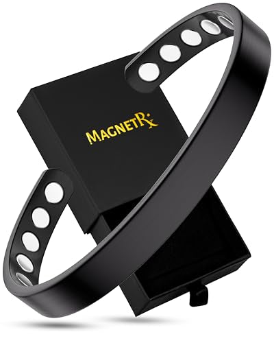 MagnetRX® Magnetic Cuff Bracelets for Men & Women (Black, Small) - color: Black, size: Small (Pack of 1)