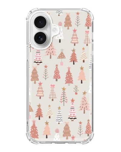 Pink Christmas Trees Phone Case Compatible with iPhone 17, Cute Winter Christmas Phone Cover for iPhone 17 - color: Christmas Trees