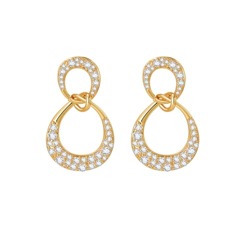 18K Gold Plated Hoop Earrings for Women, NICKEL-FREE & HYPOALLERGENIC, Timeless Jewelry Gift - color: gold