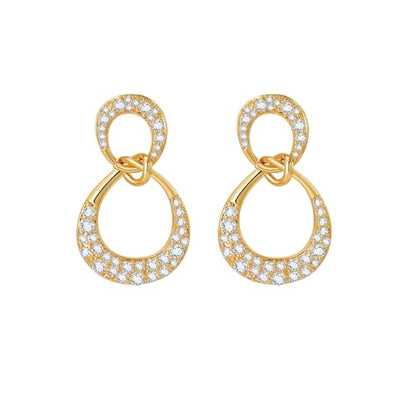 18K Gold Plated Hoop Earrings for Women, NICKEL-FREE & HYPOALLERGENIC, Timeless Jewelry Gift - color: gold