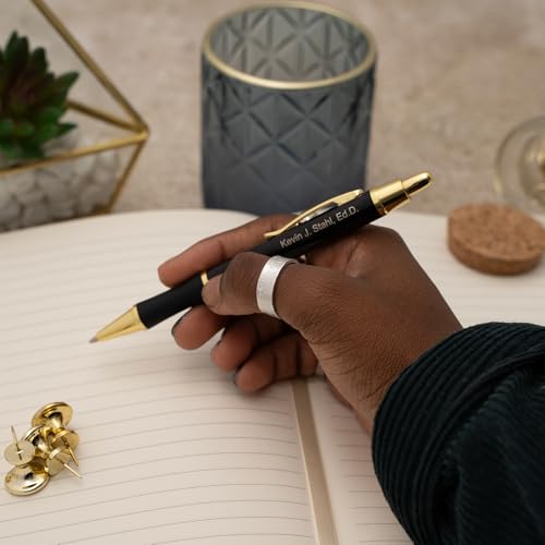 Dayspring Pens Monroe Ballpoint Pen in Black with 18K Gold Accents - color: Black, style: Non Customized