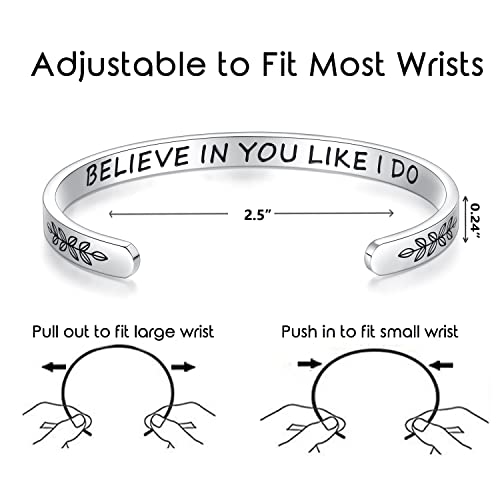 TONY & SANDY Cuff Bracelets for Women Teen Girls Best Friend Sister Mom Daughter Granddaughter Easter Birthday Mother's Day Christmas Stocking Stuffers for Teen Girls Women Jewelry - style: 1 - Believe in you like I do