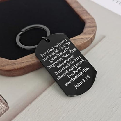 AXEN Christian Gifts for Men, Religious Keychain with Bible Verse Scripture for Dad, Son, Brother, Boyfriend - color: Style 4