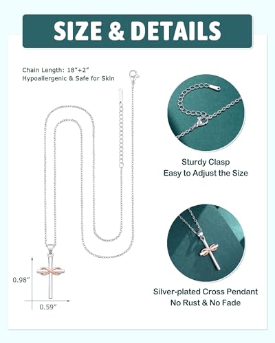 UPROMI You Are Always Loved - Infinity Cross Necklace for Girls & Women