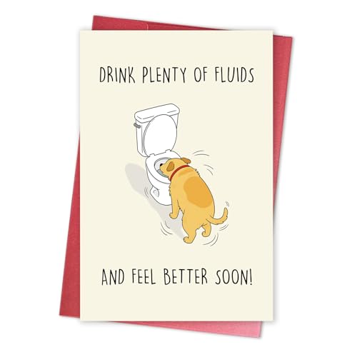 Humorous Get Well Soon Card from Dog, Funny Encouragement Card for Family Friend, Humor Speedy Surgery Recovery Gift for Dog Owner - color: Dog Encouragement