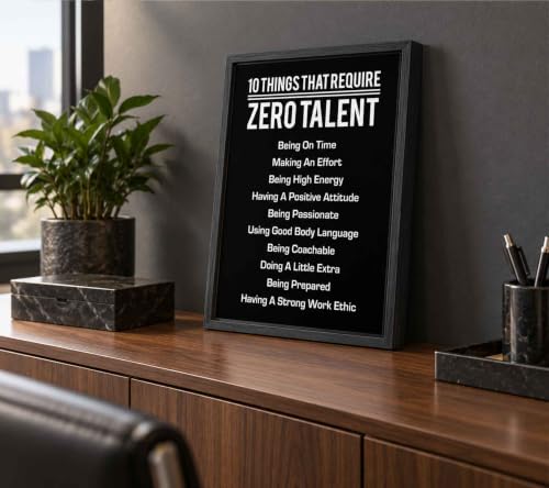 Floating Framed Motivational Canvas Wall Art, Inspirational Artwork 8x10in - color: 10 Things Thatrequire, size: 10"L x 8"W