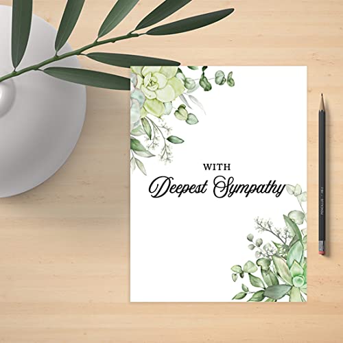 Andaz Press Jumbo Sympathy Card with Envelope, Sorry For Your Loss Card With Deepest Sympathy, Loss Of Pets, Premium Condolences Card with Big Blank Space to Send to Friends Family, 8.5" x 11", 1-Pack - color: With Deepest Sympathy Succulents