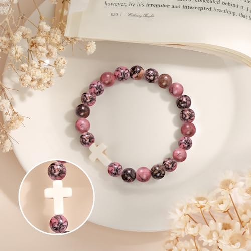 Christian Grandparents - Day Gifts for Women, Religious Cross Bracelet - color: Every -Red