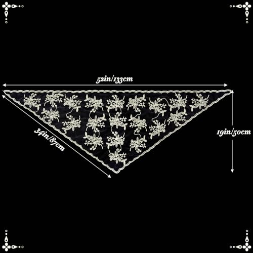 Lystaii Triangle Lace Mantilla Veil Catholic Chapel Head Covering Scarf - color: Yellow