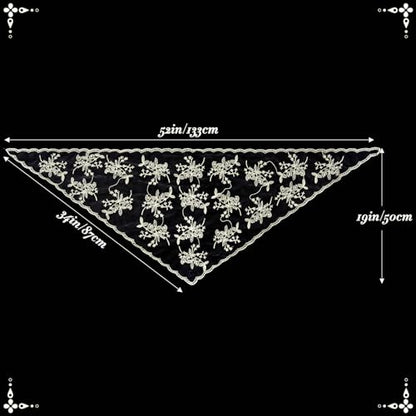 Lystaii Triangle Lace Mantilla Veil Catholic Chapel Head Covering Scarf - color: Yellow