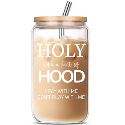 Funny Gifts For Friends Women, Birthday Christmas Graduation Mother's Day Friend Gatherings Religious Events Gift For Bestie Mom Christian Humor Lovers Drinking Glass Cups With Lids And Straws - color: Friends Gifts